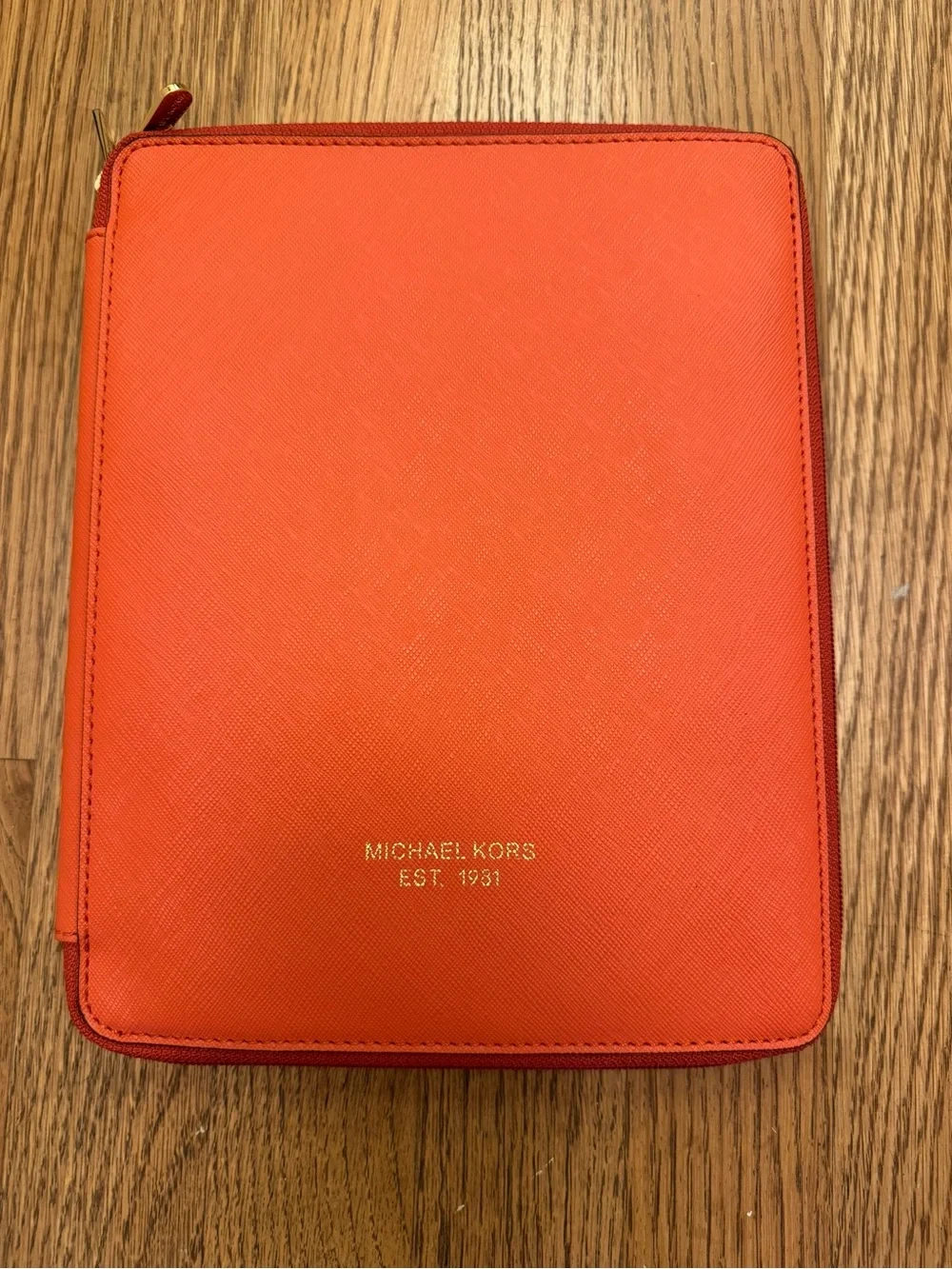 Michael Kors Orange Zip-Around iPad Case. Fits 7.5” X 9.5” iPad